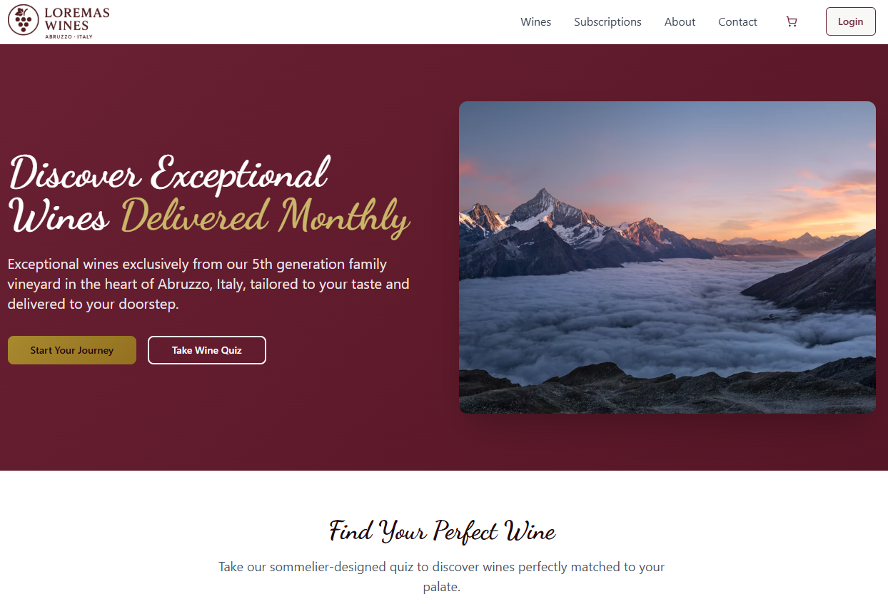 Wine Supplier Ecommerce Website